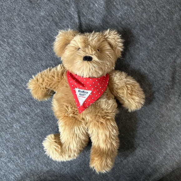 Vintage Eden Osh Kosh Brown Bear 12” Red Bandana - Picture 10 of 10